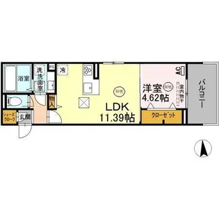 ガーデンリーフ花ヶ島【1階】の間取り