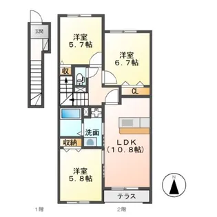 アドバンスⅠ【2階】の間取り