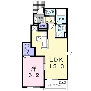 ハッピーメゾンⅦ C【1階】の間取り