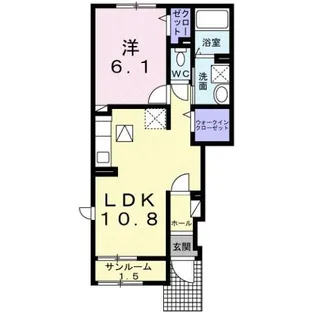 1LDKの間取り画像