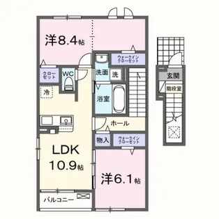 ジャスティン・パレス【2階】の間取り