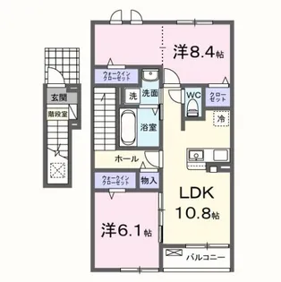 ジャスティン・パレス【2階】の間取り