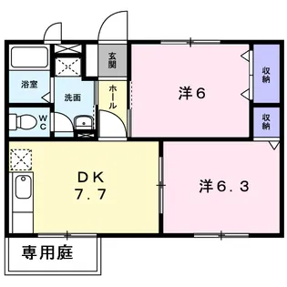 プリエ−ルハイツ B【1階】の間取り