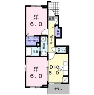 カーサソーレ【1階】の間取り