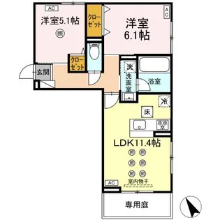 リバーサイドベース【1階】の間取り