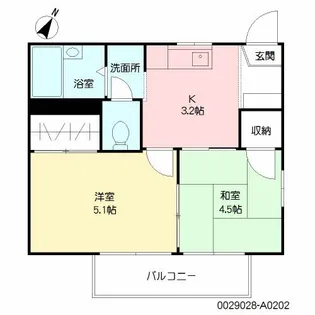 サンシャイン平野Ⅱ 壱番館 *【202号室号室】の間取り