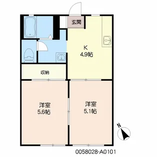 エスポワールⅠ **【101号室号室】の間取り