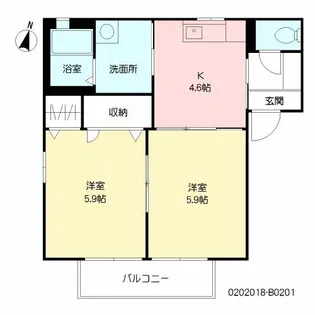 ディアスYK B棟 *【201号室号室】の間取り