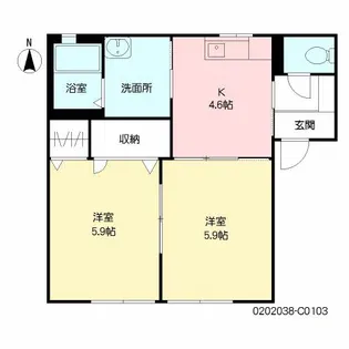 ディアスYK C棟 *【103号室号室】の間取り