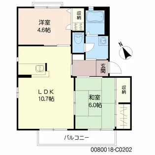 ビーチ・ヒル C棟 *【202号室号室】の間取り