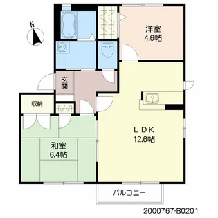 スクエア B棟 *【201号室号室】の間取り