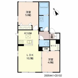 トップスターコート宮崎 C棟 *【102号室号室】の間取り