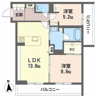 シャーメゾン江平 WEST【205号室号室】の間取り