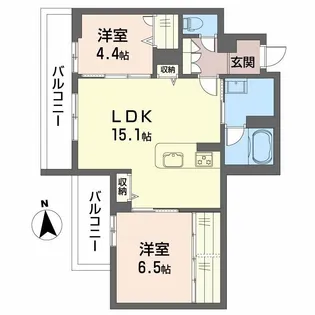 シャーメゾン江平 WEST【201号室号室】の間取り