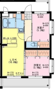 ヒカオオリエントマンション南館【2階】の間取り