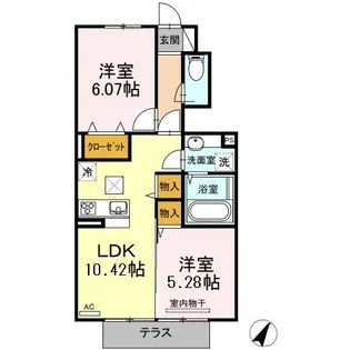 クレセント Ⅰ【1階】の間取り