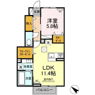 ジェントリー【103号室】の間取り