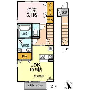 セジュールK Ⅰ【2階】の間取り