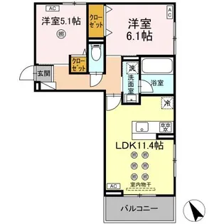 リバーサイドベース【2階】の間取り