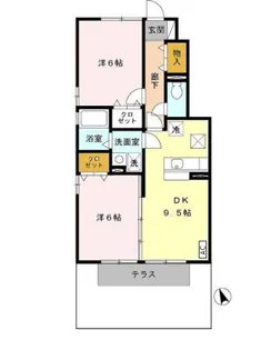 ルミエール三松 A棟【1階】の間取り