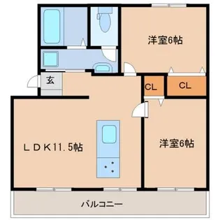 高洲マンション【505号室】の間取り