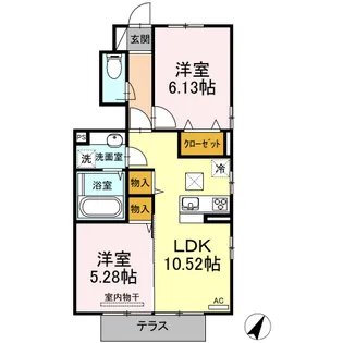 クレセント Ⅰ【1階】の間取り