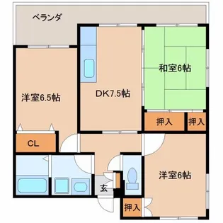 フォンティーヌⅡ【203号室】の間取り
