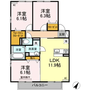プチプランタン花山手【2階】の間取り