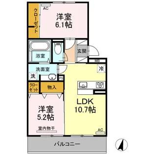 ウエスト ヴィレッジⅢ【302号室】の間取り