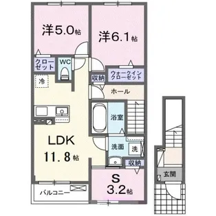 サウスウェーⅨ【2階】の間取り