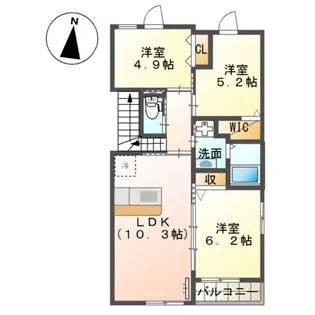 Tea Garden 東宮【2階】の間取り