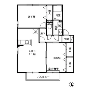 グランディール・ヴィ C棟【208号室】の間取り