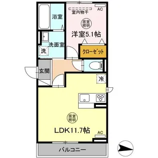 D-resena 檍【203号室】の間取り