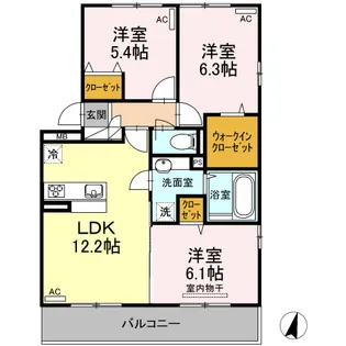 ウエスト ヴィレッジⅢ【3階】の間取り