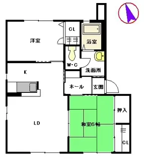 ビーチ・ヒル D棟 *【102号室号室】の間取り