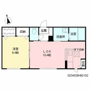 メゾン花咲 弐番館 *【102号室号室】の間取り