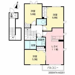 フローラル スター *【201号室号室】の間取り