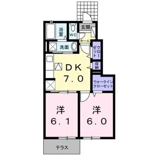 ハッピーメゾン Ⅲ【1階】の間取り