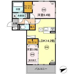 フローリッシュ大宮【1階】の間取り