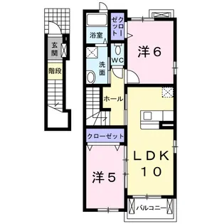 ヴィラユニゾンⅡ【2階】の間取り