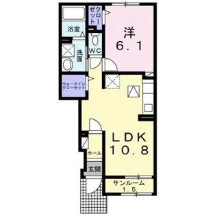 ラシュレR【1階】の間取り