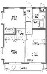 レインボーハイム【1階】の間取り