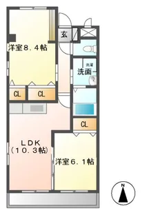 ハライソⅠ【2階】の間取り