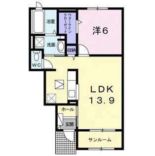 サニー ウエスト Ⅱ【1階】の間取り