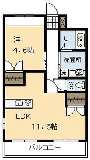 LUCE DEL SOLE【107号室】の間取り