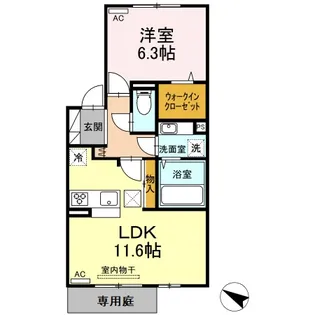 アベニール【1階】の間取り