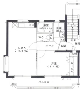 日髙ハイツII【4階】の間取り