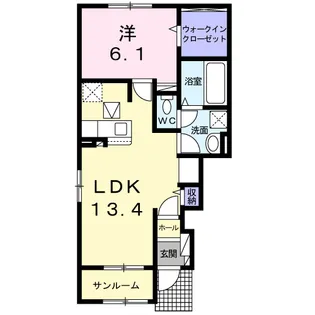 ドゥウェル メヌエット Ⅰ【1階】の間取り