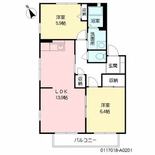 ディアス駅前 *【201号室号室】の間取り