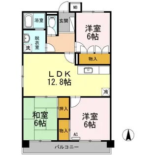 レジデンス17番館【4階】の間取り